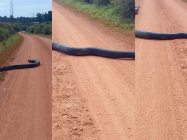 Anaconda Gigante Surpreende Moradores ao Cruzar Estrada em Rondônia